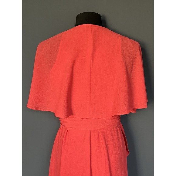 Heritage H Halston Coral Ruffle Wrap Maxi Dress‎ Women Medium Elegant - Picture 4 of 9